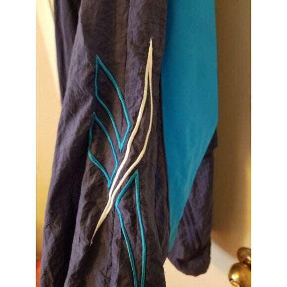 VTG Reebok Wind Breaker Nylon Jacket Embroidered Logo White Blue Track XL - Picture 5 of 11